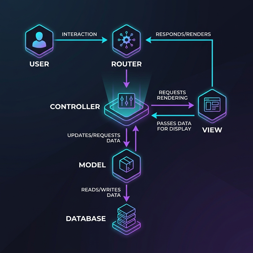 Diagram Alur Kerja Arsitektur Model View Controller (MVC)