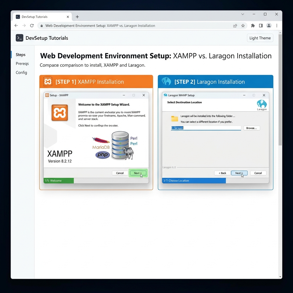 Cara install XAMPP dan Laragon untuk belajar backend
