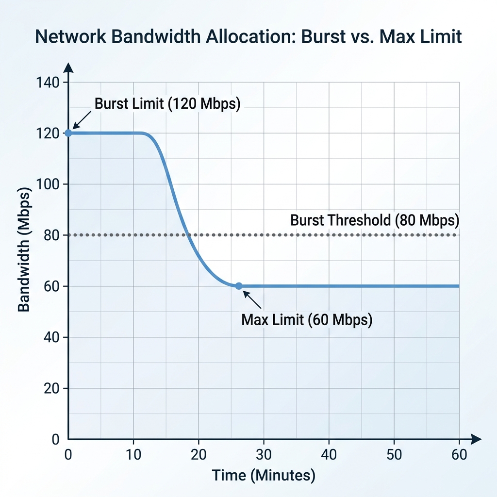 Diagram Alur Matematika Burst Limit, Threshold, dan Time